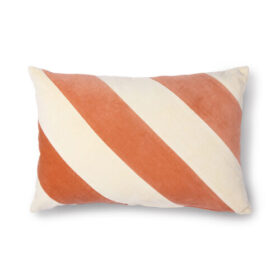 striped cushion velvet peach/cream (40×60)