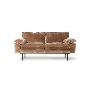 retro sofa 2 seats velvet corduroy aged gold