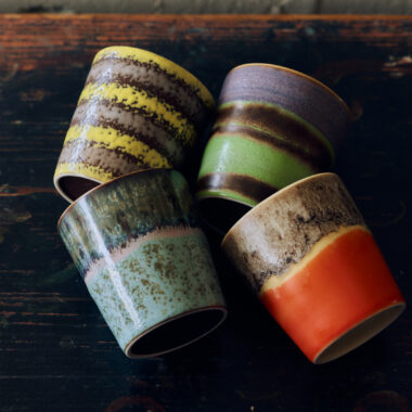 New 70s Keramiek Koffiemokken Funky